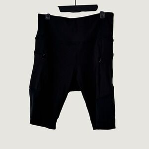 Ebb & Flow‎ Biker Shorts Size M Black Mesh Panel Athletic Yoga Sporty
